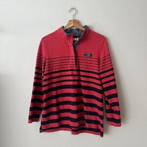 L.L. Bean Women's Soft Cotton Rugby Striped Henley Top Size Large